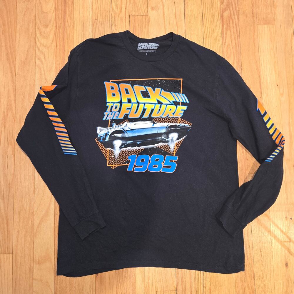 Back to the Future 1985 Graphic Long Sleeve Tee - Black